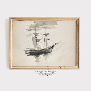 Vintage Printable, Digital Print, Antique Painting, Sketch Digital Art, Antique Prints, Neutral Wall Decor, Downloadable Art, 14-v2-23