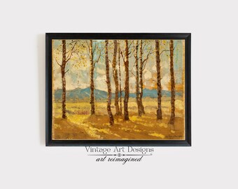 Peinture à l'huile vintage automne, impression ancienne, impression d'art paysage, peinture de paysage, impressions numériques, impression d'art vintage, 10 {65}