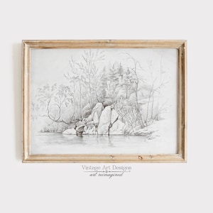 Antique Sketch, Vintage Art Print, Sketch Neutral Wall Decor, Vintage Home Decor, Digital Art, Vintage Paintings, 14-v1-78