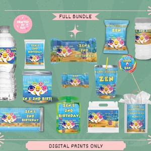 DIGITALE DATEI- Hai, Hai Gastgeschenke, Hai Geburtstag, Hai Party, Hai druckbar, Hai Chip Taschen