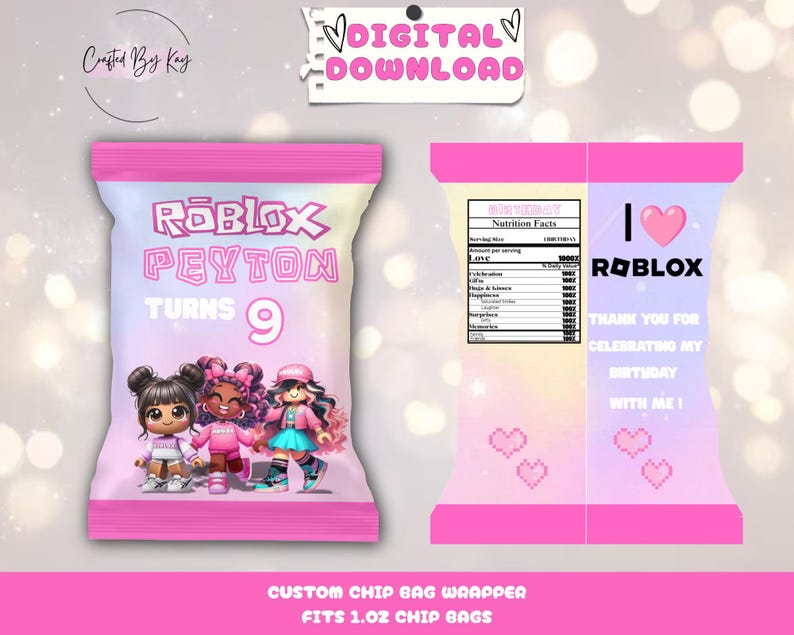 DIGITAL FILE- Roblox Girls, Roblox, Roblox Favors, Roblox Birthday ...