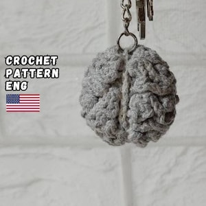 Brain amigurumi pattern, Halloween crochet pattern, Amigurumi keychain crochet pattern, Amigurumi cerebrum pattern, Halloween decorations