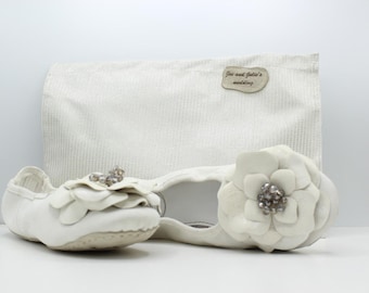 Handmade Canola Leather Ballet Flats – Rose Accessory Wedding Shoes
