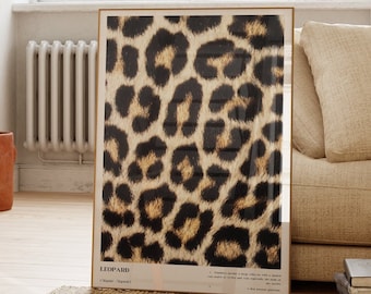 Leopard Print Poster: Preppy Girly Bedroom Wall Art (Digital Download)