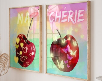 Cherry Coquette Print, Girly Wall Art (Digital Download)