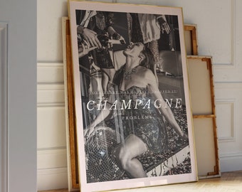 Champagne Problems Lyrics Print: Trendy Bar Cart Dorm Decor (Digital Download)