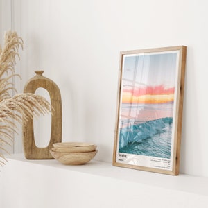 Coastal Sunset Wave Art Print: Blue Ocean Photography (Digital Download) image 8