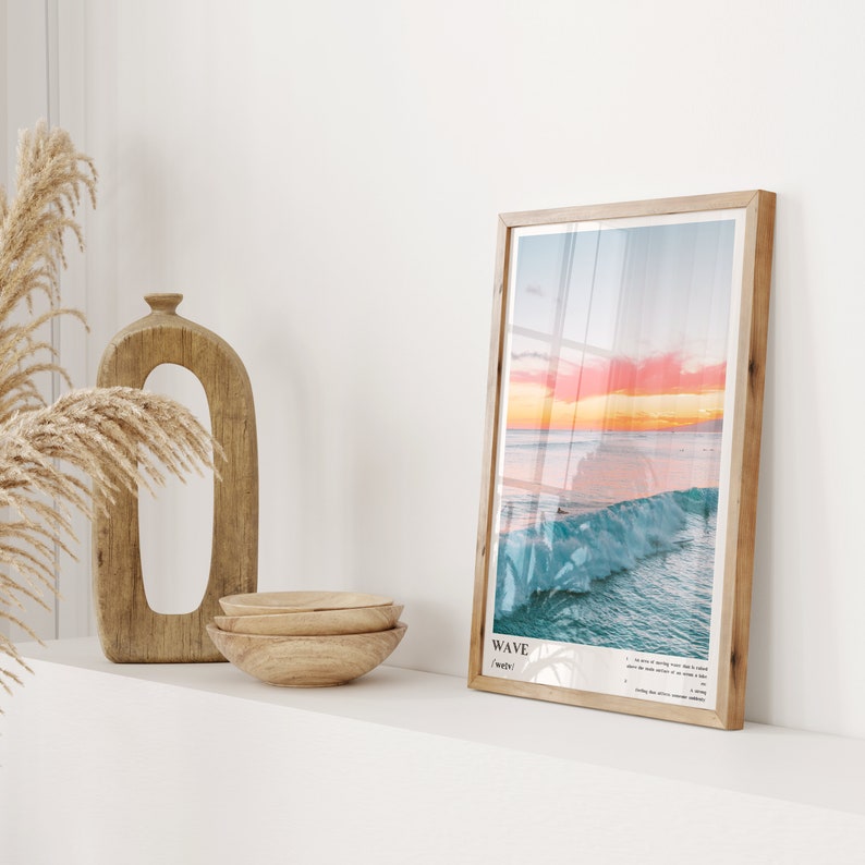 Coastal Sunset Wave Art Print: Blue Ocean Photography (Digital Download) image 8