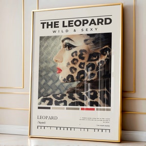 Leopard Wall Art, Leopard Pattern Make Up Poster, Preppy Typography Above Bed Bedroom Wall Decor, Aesthetic Photography Definition Print