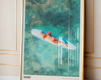Impresión artística "Definición de surf": Póster costero oceánico (descarga digital)