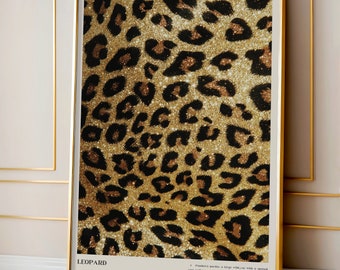 Gold Leopard Print, Preppy Bedroom Wall Decor (Digital Download)