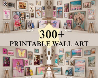 Trendy Preppy Mega Bundle Wall Prints: Bathroom, Kitchen, Dorm Wall Art Download