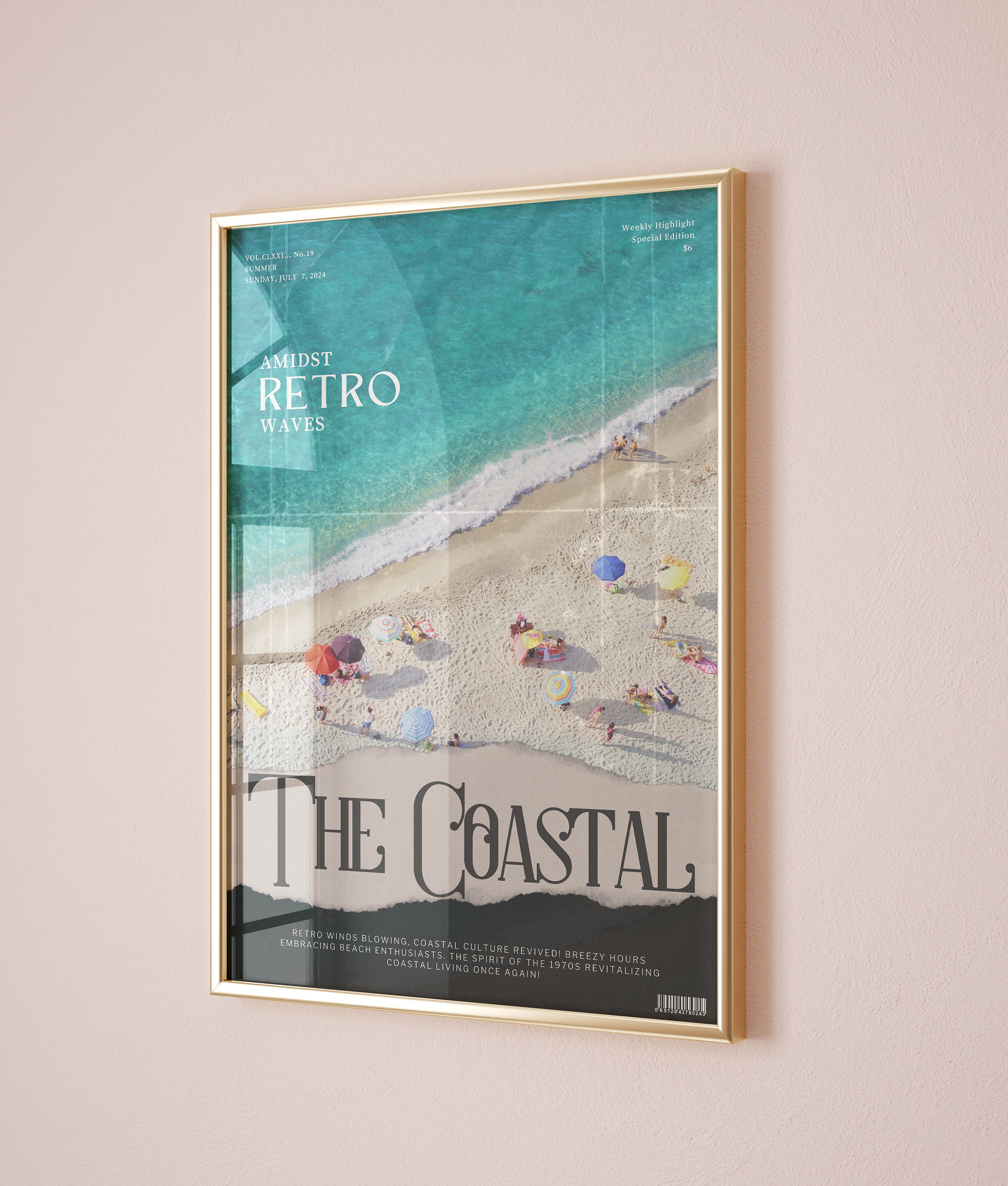 Retro Coastal Beach Magazine Cover Art Print digital Download Etsy Retro Coastal Beach Magazine Cover Art Print digital Download Etsy