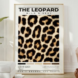 Leopard Wall Art, Leopard Pattern Poster, Abstract Bedroom Dorm Wall Decor, Aesthetic Trendy Wall Print, Gift For Her, Digital Download