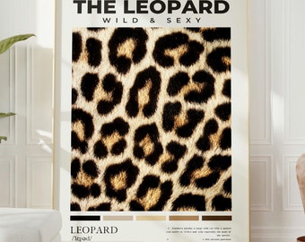 Leopard Print Poster: Trendy Preppy Bedroom Wall Art (Digital Download)