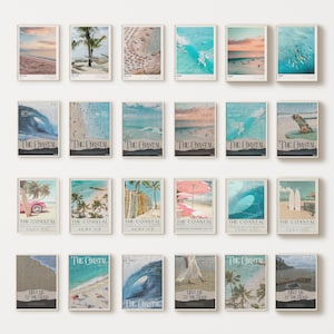 The Coastal Beachy Surf Sommer Galerie, Küsten Cowgirl Wand Kunst, Retro Vintage Strand Sommer Surfer Poster, Set von 24 Instant Download Geschenk