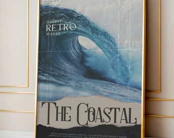 Impressão da revista Retro Surf: Coastal Wave Art (download digital)