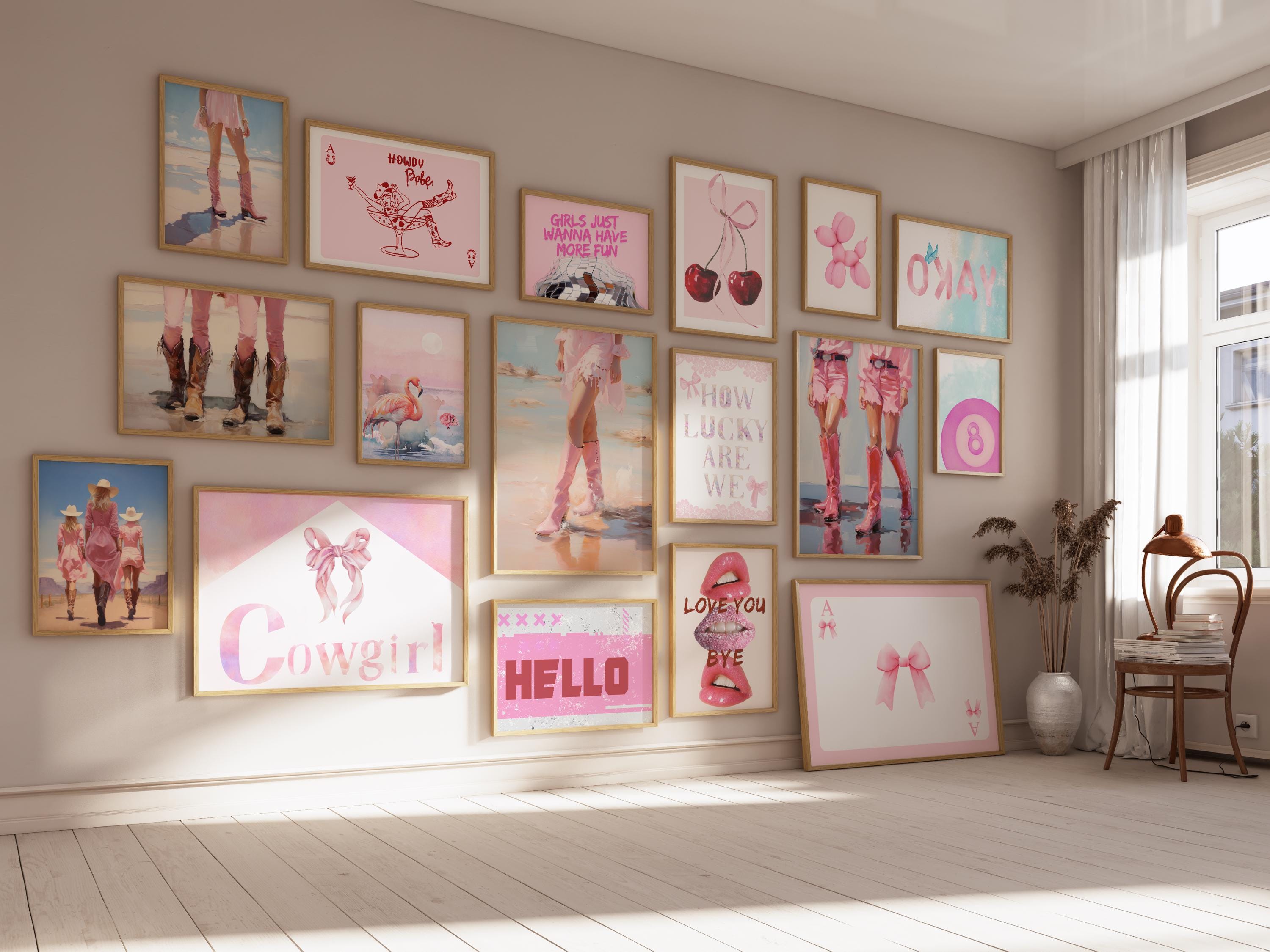 150 kitchen art prints: mega bundle, trendy gallery... Trendy Preppy Wall Art Mega Bundle: Coquette Retro, Kitchen, Bathroom ...