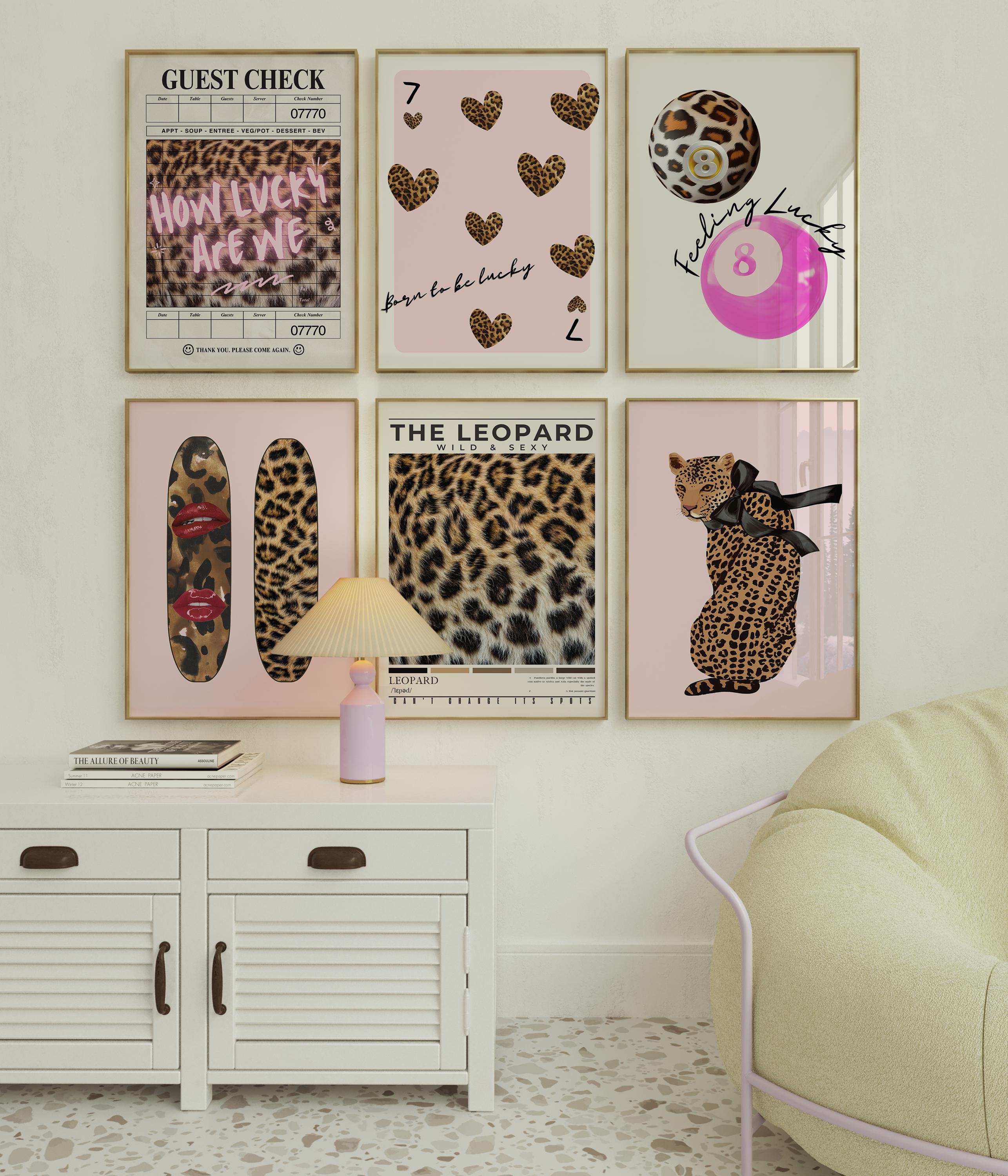 『 Pink cheetahs 』by Ally 20*20cm Pink cheetahs 』by Ally 20*20cm Cute Fierce Pink Cheetah Art