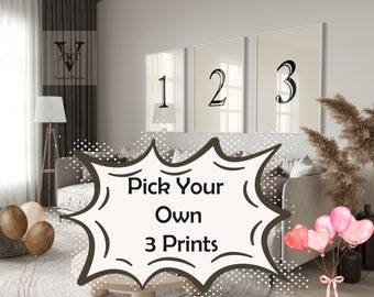 Custom Gallery Wall: Pick Any 3 Digital Art Prints (Digital Download)