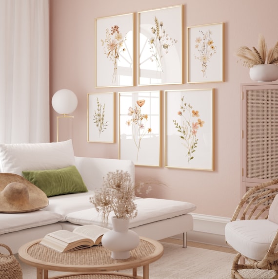 Watercolor Wildflower Print Set: Boho Botanical Wall Art (Digital Download)