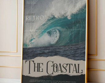Impressão da revista Retro Surf: Coastal Wave Art (download digital)
