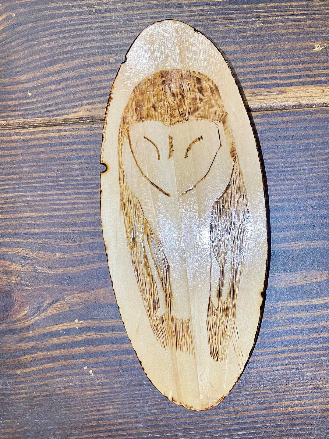 Unique Barn Owl Wood Burned Art Wall Hanging Etsy