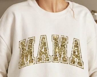 Retro Varsity Mama faux glitter png - mama shirtontwerp (digitale download)