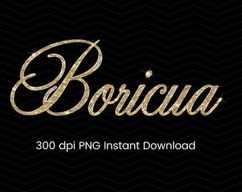 Faux Rhinestone Boricua PNG: Puerto Rican Sublimation (Digital Print)