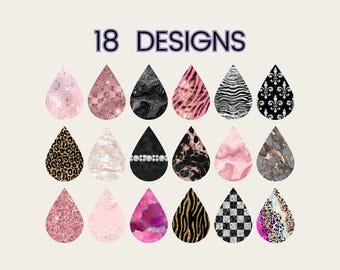 Glam Teardrop Earring Sublimation Template (PNG, PDF)