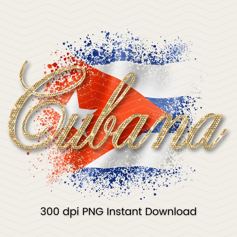 Faux Rhinestone Cubana PNG, Latina PNG, Cuba Sublimation, Cuba Digital ...