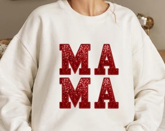 Glitter Varsity Mama PNG: Retro Shirt Design (Digital Download)