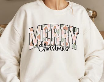 Varsity Merry Christmas PNG: Retro Pink & Green Design (Digital Download)