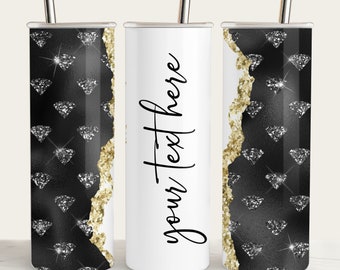 Custom Name Diamond Tumbler Wrap: Bling PNG Design (Digital Download)
