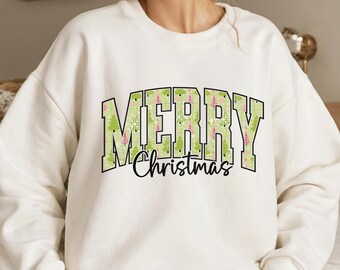 Varsity Merry Christmas PNG: Retro Pink and Green (Digital Download)