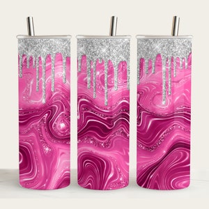 Fuchsia Pink Glam Tumbler Wrap/Straight 20 oz Tumbler Wrap/Glam Tumbler Design/Luxury Tumbler Wrap/Seamless Tumbler Template/Drip Tumbler