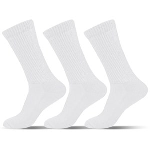 3 Pairs Womens Non Elastic Loose Grip Diabetic Socks Ladies Soft Wide Top  Socks