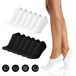 6 Pairs Women Invisible Nonslip No Show Loafer Solid Boat Cotton Low Cut Socks Vanishing Comfort: Invisible Socks for All-Day Wear