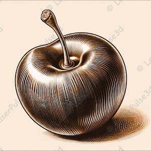 Imagem de gravação a laser de fruta cereja | Arquivo PNG de gravação a laser | Arquivo pronto para laser 3D | Foto de alta resolução | Gráficos de ilusão 3D