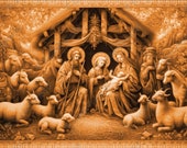 Christmas Nativity Scene Laser Engrave Image | Laser Burn PNG File | 3D Laser Ready File | High Resolution Photo | 3D Illusion Graphics