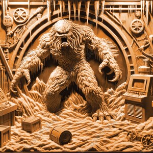 The Thing Laser Engrave Image | Laser Burn PNG File | 3D Laser Ready File | High Resolution Photo | 3D Illusion Graphics