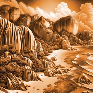 Seychellen Laser gravieren Bild | Laser Brennen PNG Datei | 3D Laser bereit Datei | Foto mit hoher Auflösung | 3D Illusion Grafiken