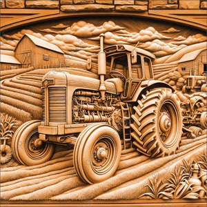 Farm Tractor Laser Engrave Image | Laser Burn PNG File | 3D Laser Ready File | High Resolution Photo | 3D Illusion Graphics