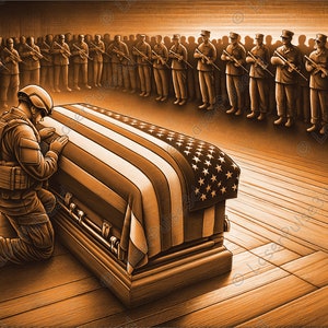 Fallen Solider Laser Engrave Image | Laser Burn PNG File | 3D Laser Ready File | High Resolution Photo | 3D Illusion Graphics