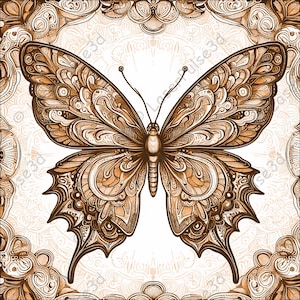 Kompliziertes Schmetterlings-Lasergravur-Bild | Laser Brennen PNG Datei | 3D Laser bereit Datei | Foto mit hoher Auflösung | 3D Illusion Grafiken
