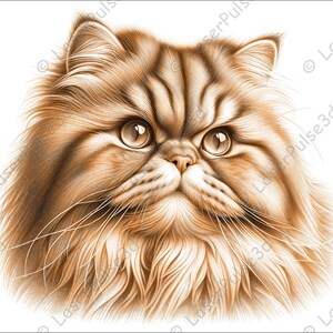 Persian Cat Laser Engrave Image | Laser Burn PNG File | 3D Laser Ready File | High Resolution Photo | 3D Illusion Graphics