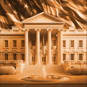White House Laser Engrave Image | Laser Burn PNG File | 3D Laser Ready File | High Resolution Photo | 3D Illusion Graphics