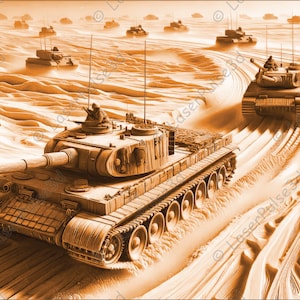 Tank Battalion Laser Engrave Image | Laser Burn PNG File | 3D Laser Ready File | High Resolution Photo | 3D Illusion Graphics