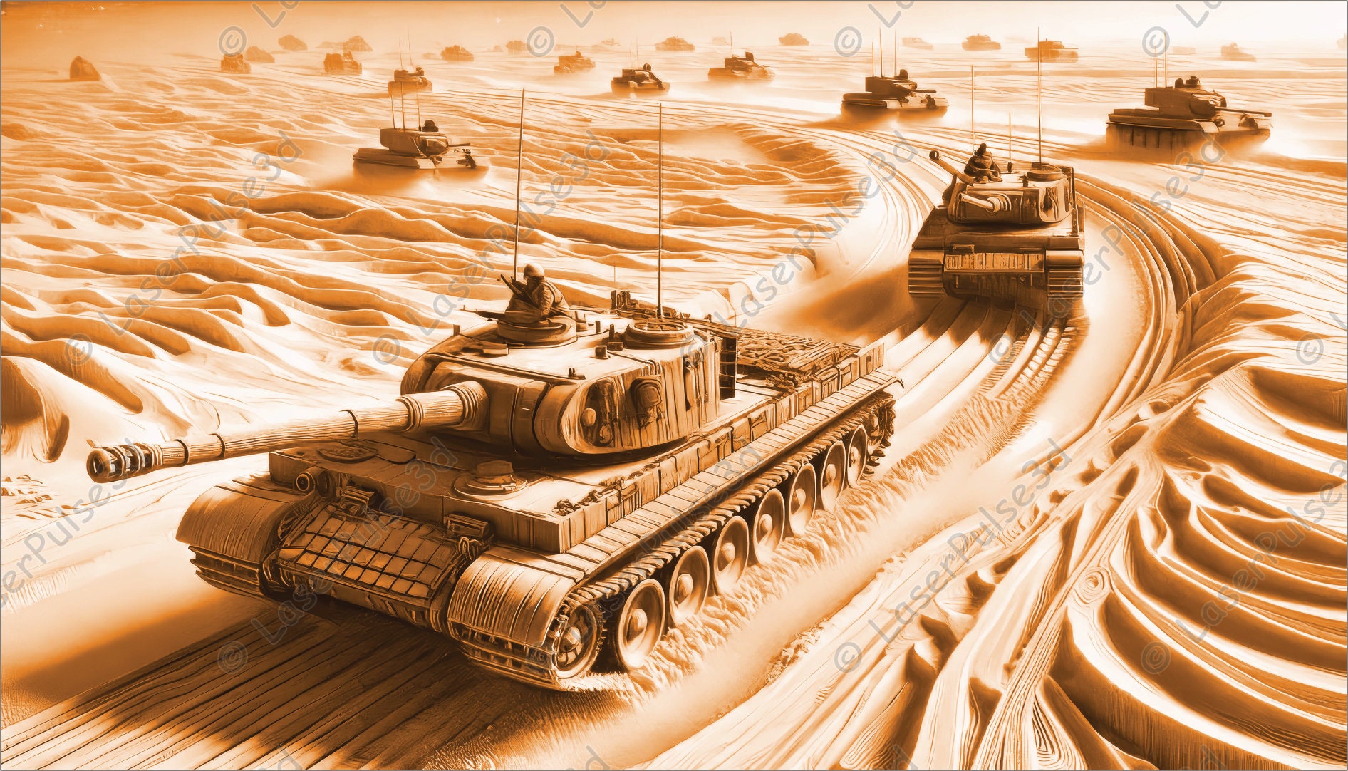 Tank Battalion Laser Engrave Image Laser Burn PNG File 3D Laser Ready ...