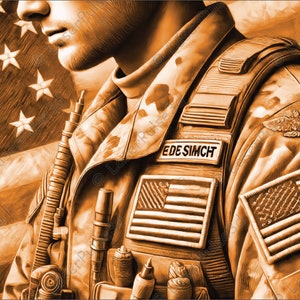 Military Uniform Laser Engrave Image | Laser Burn PNG File | 3D Laser Ready File | High Resolution Photo | 3D Illusion Graphics